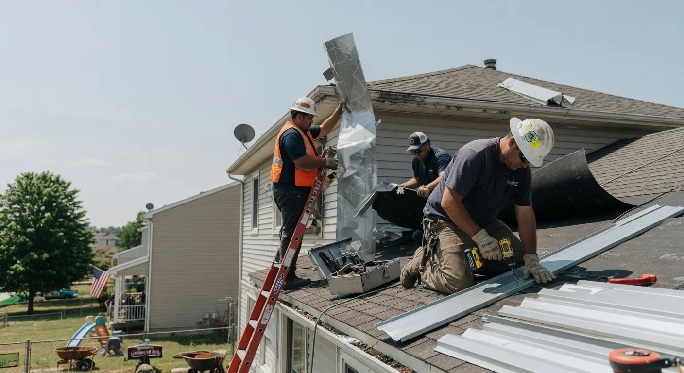 Storm Damage Metal Roof Repair in Ford Cliff, PA